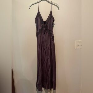 ZARA Maxi Slip Embroidered Dress